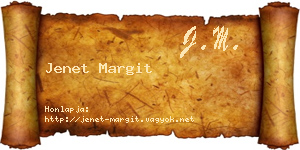 Jenet Margit névjegykártya